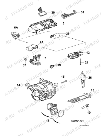 Взрыв-схема стиральной машины Privileg 00380698_21158 - Схема узла Electrical equipment 268